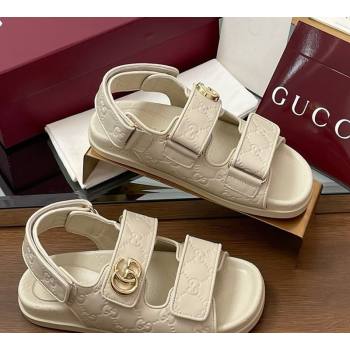 Gucci GG Leather Flat Sandals with Strap White 2026 GG030501 (MD-260305018)