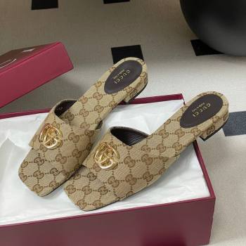 Gucci GG Canvas Flat Slides Sandal Beige 2026 GG030503 (MD-260305076)