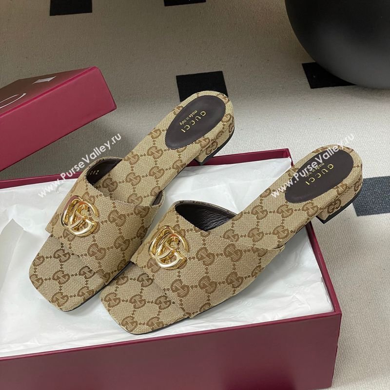 Gucci GG Canvas Flat Slides Sandal Beige 2026 GG030503 (MD-260305076)