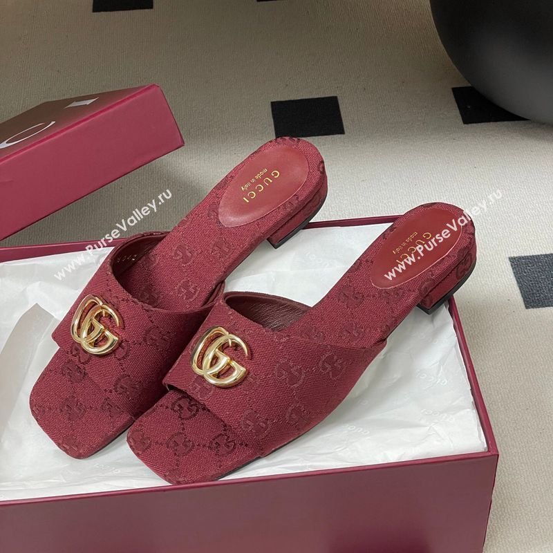 Gucci GG Canvas Flat Slides Sandal Red 2026 GG030503 (MD-260305077)