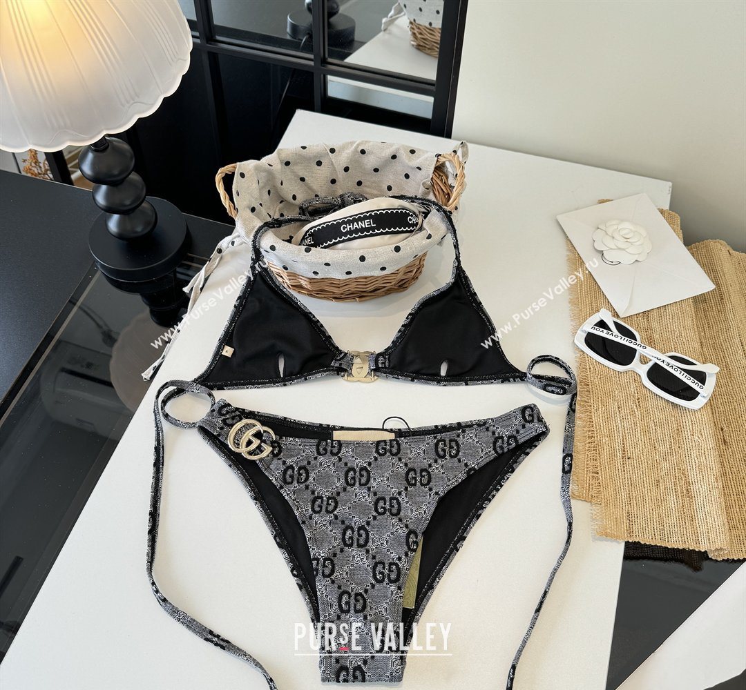 Gucci Two-Pieces Bikini Swimwear Grey/Black 2026 GG031903 (WM-260319074)