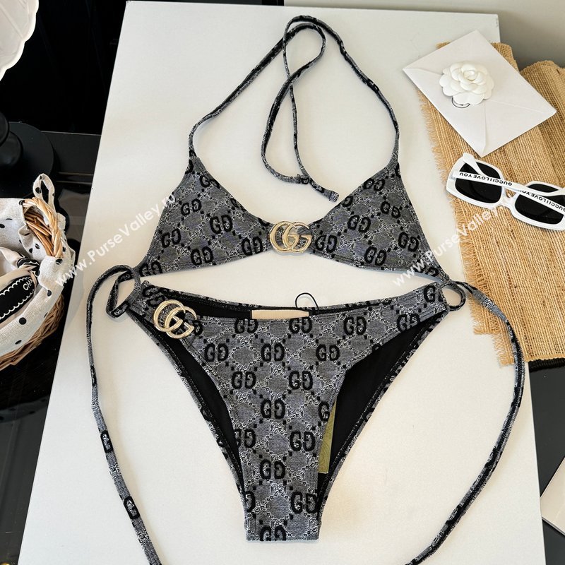 Gucci Two-Pieces Bikini Swimwear Grey/Black 2026 GG031903 (WM-260319074)