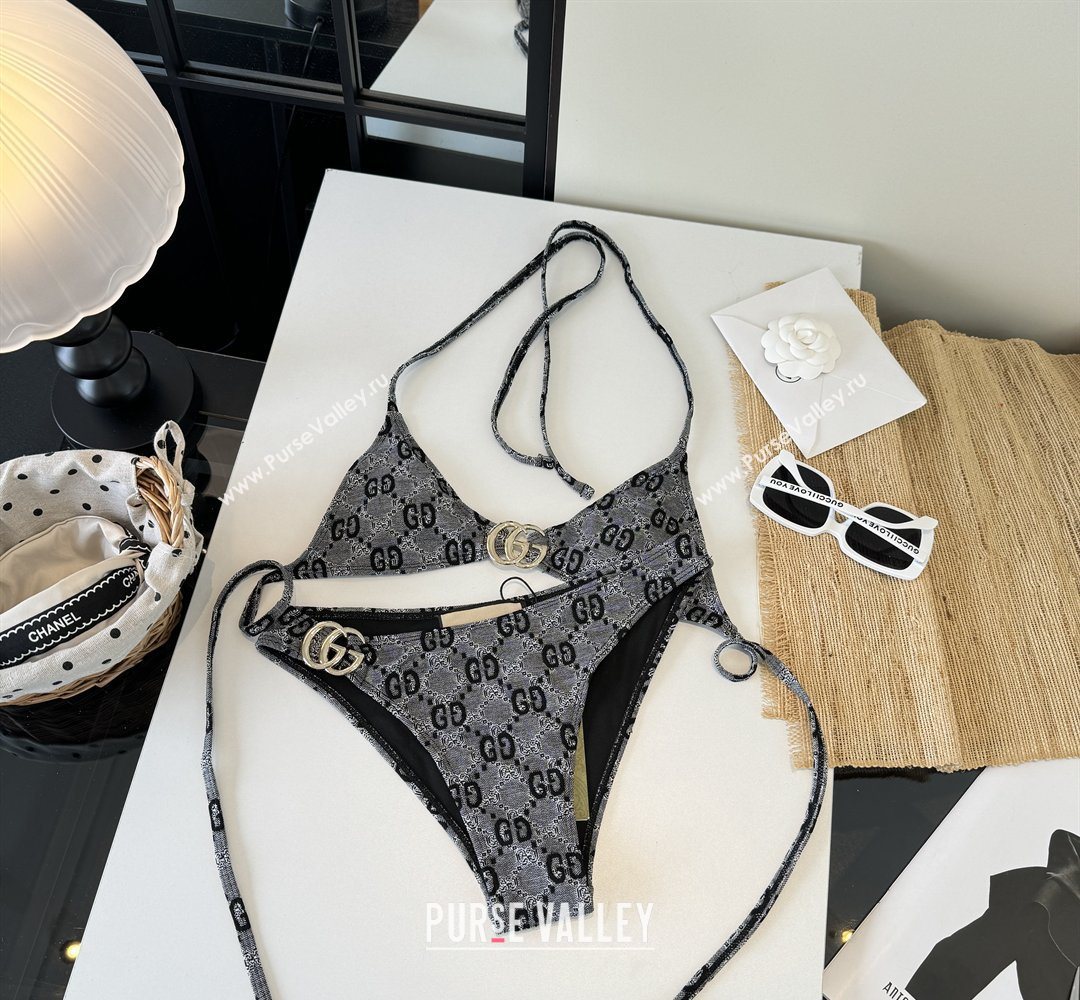 Gucci Two-Pieces Bikini Swimwear Grey/Black 2026 GG031903 (WM-260319074)