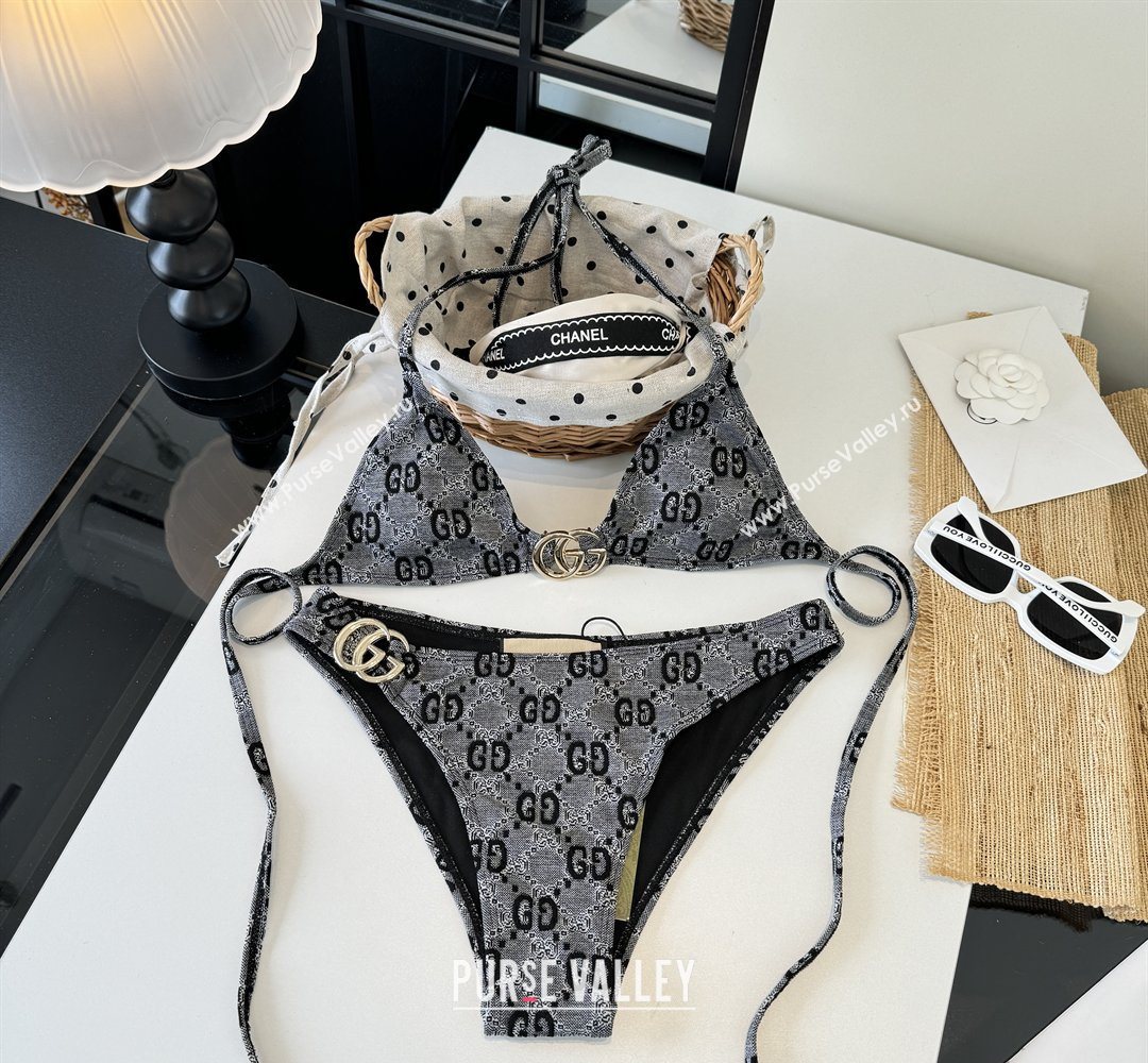 Gucci Two-Pieces Bikini Swimwear Grey/Black 2026 GG031903 (WM-260319074)