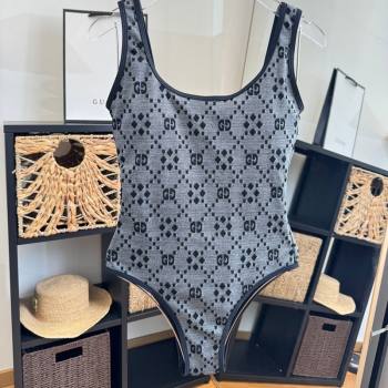 Gucci One-Piece Swimwear Grey/Black 2026 GG031903 (WM-260319075)