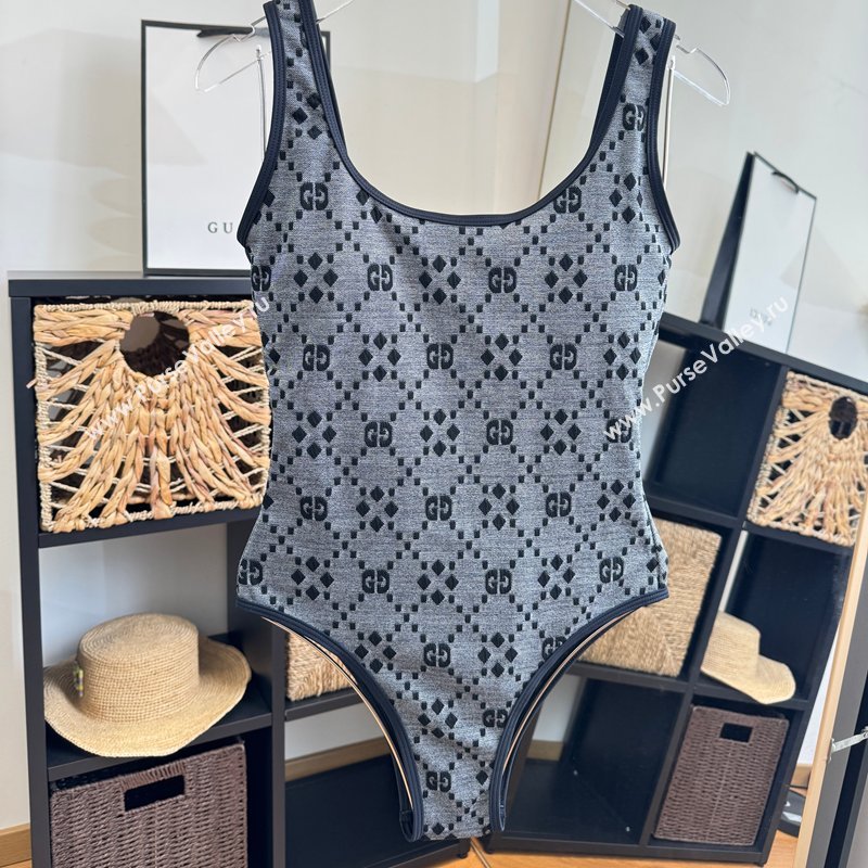 Gucci One-Piece Swimwear Grey/Black 2026 GG031903 (WM-260319075)