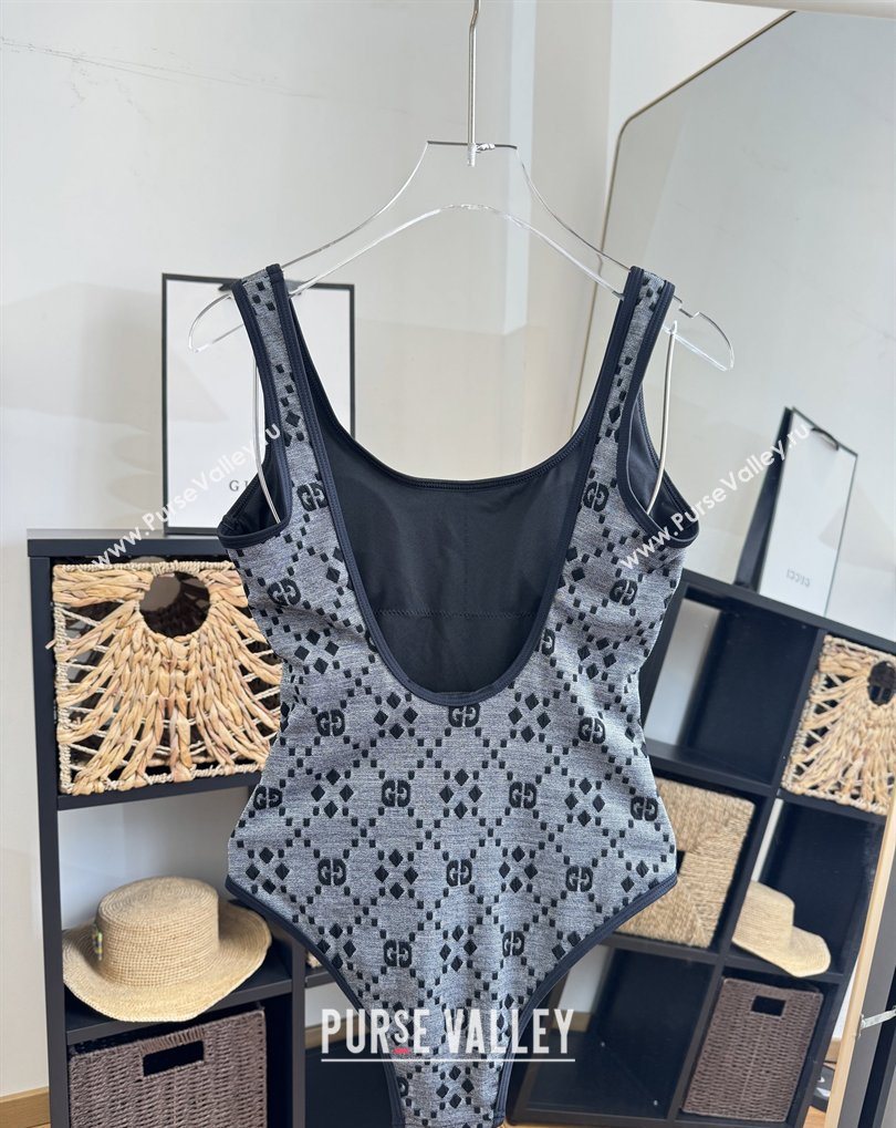 Gucci One-Piece Swimwear Grey/Black 2026 GG031903 (WM-260319075)