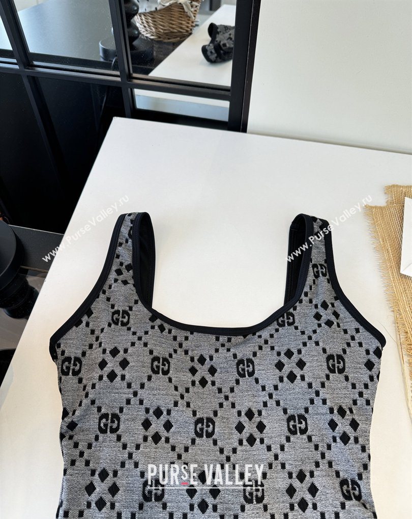 Gucci One-Piece Swimwear Grey/Black 2026 GG031903 (WM-260319075)