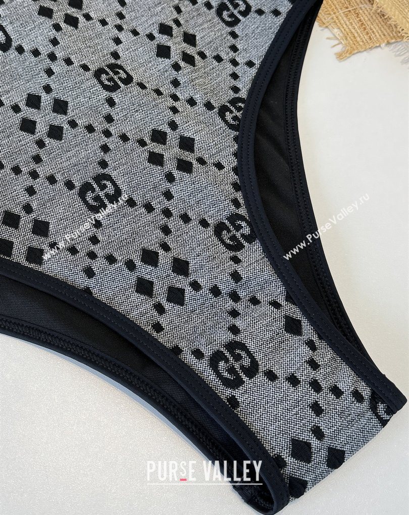Gucci One-Piece Swimwear Grey/Black 2026 GG031903 (WM-260319075)