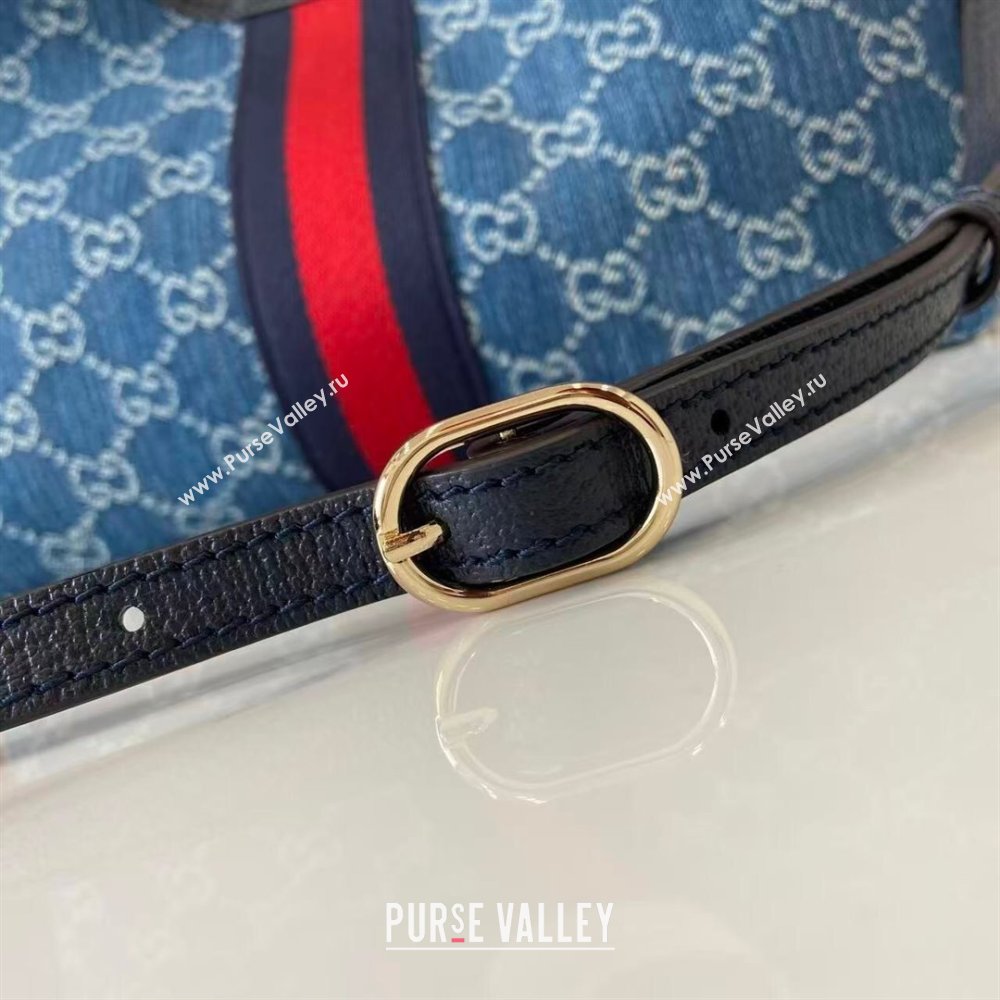Gucci Giglio Small Tote Bag in GG Denim 860845 Light Blue 2025 (XLU-251203001)