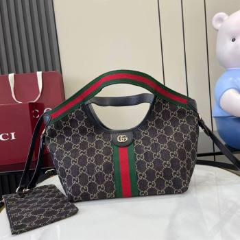 Gucci Giglio Small Tote Bag in GG Denim 860845 Black 2025 (XLU-251125019)