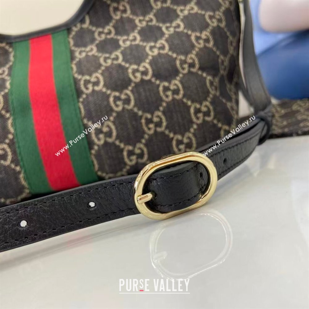 Gucci Giglio Small Tote Bag in GG Denim 860845 Black 2025 (XLU-251125019)