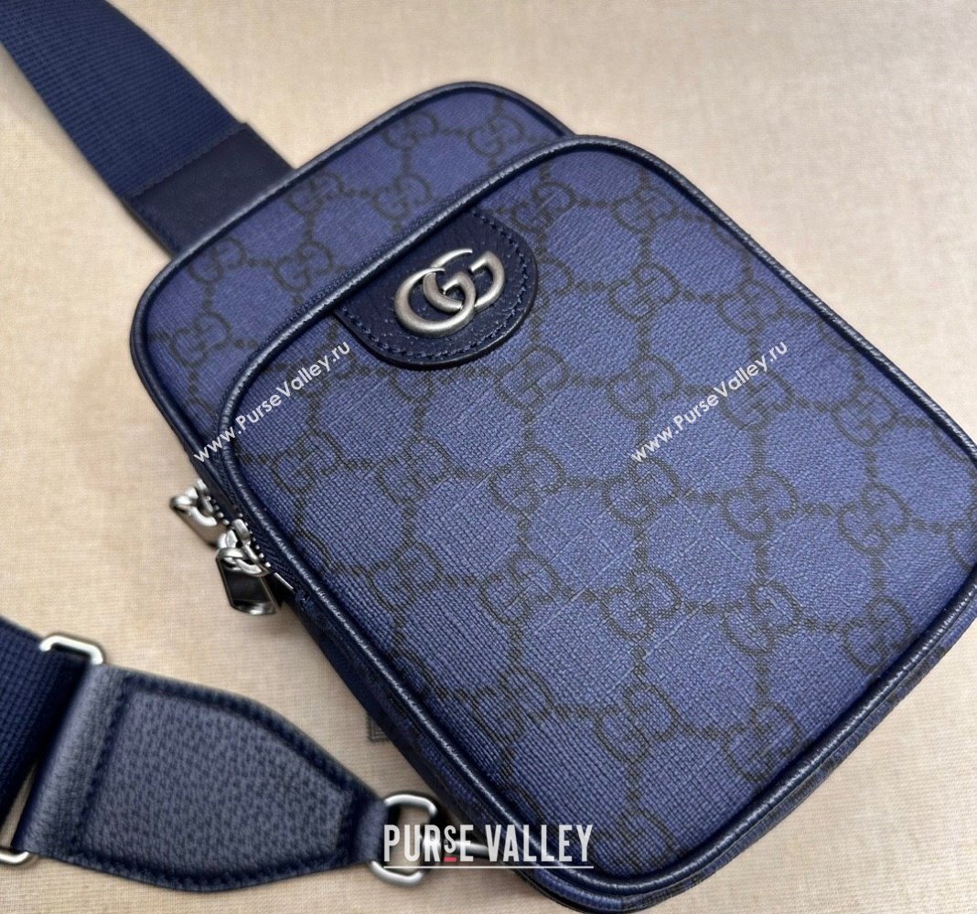 Gucci Mens Ophidia GG Canvas Mini Bag 752565 Dark Blue 2023 (DLH-231128097)