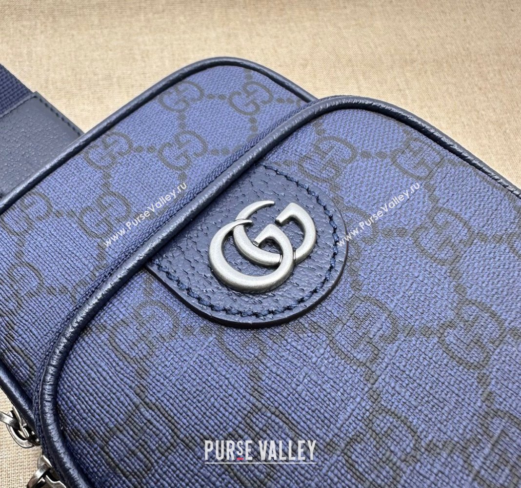 Gucci Mens Ophidia GG Canvas Mini Bag 752565 Dark Blue 2023 (DLH-231128097)