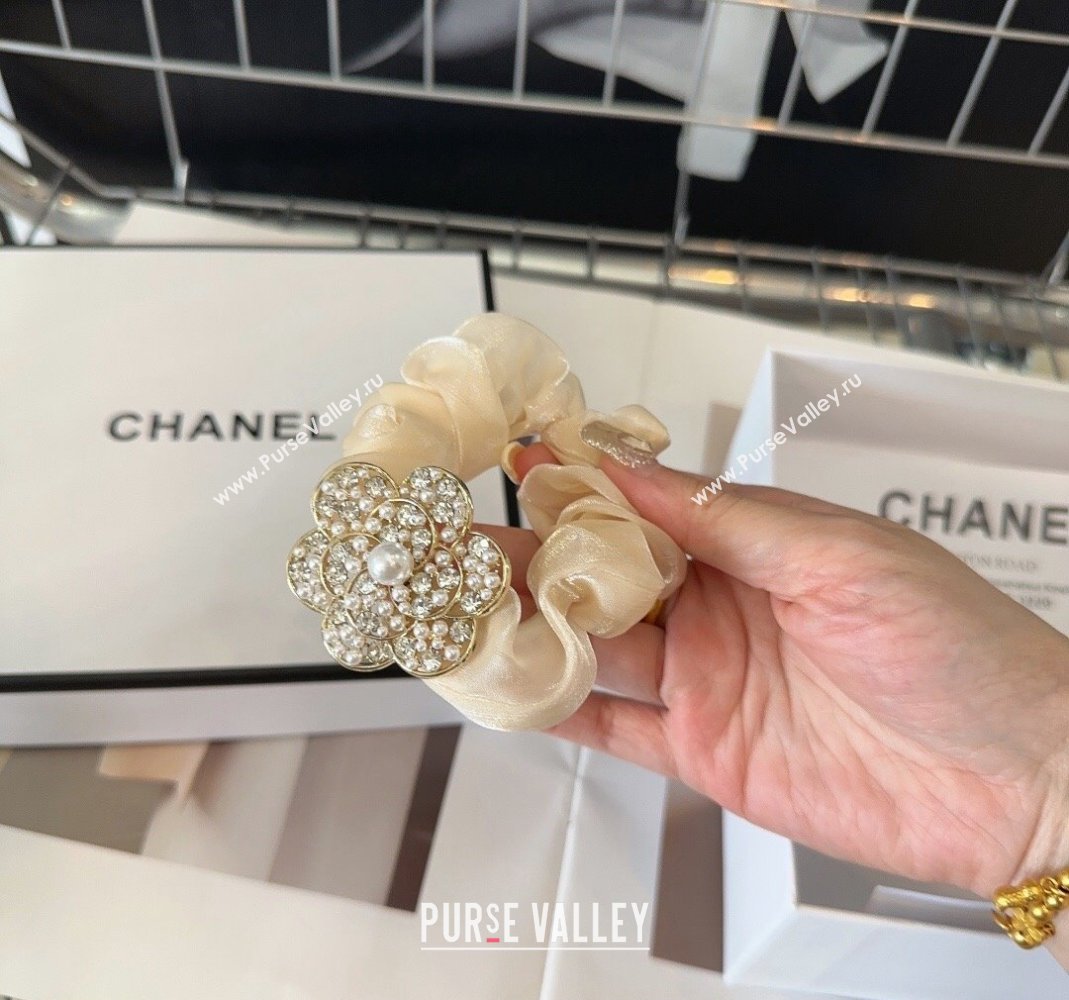 Chanel Hair Ring with Pearls Beige/Black 2024 0513 (XMN-240514004)