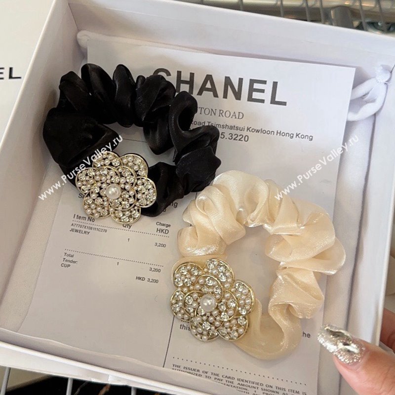 Chanel Hair Ring with Pearls Beige/Black 2024 0513 (XMN-240514004)