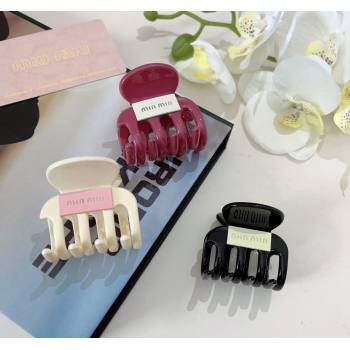 Miu Miu Hair Clip White/Black/Red 2024 0513 (A-240514011)
