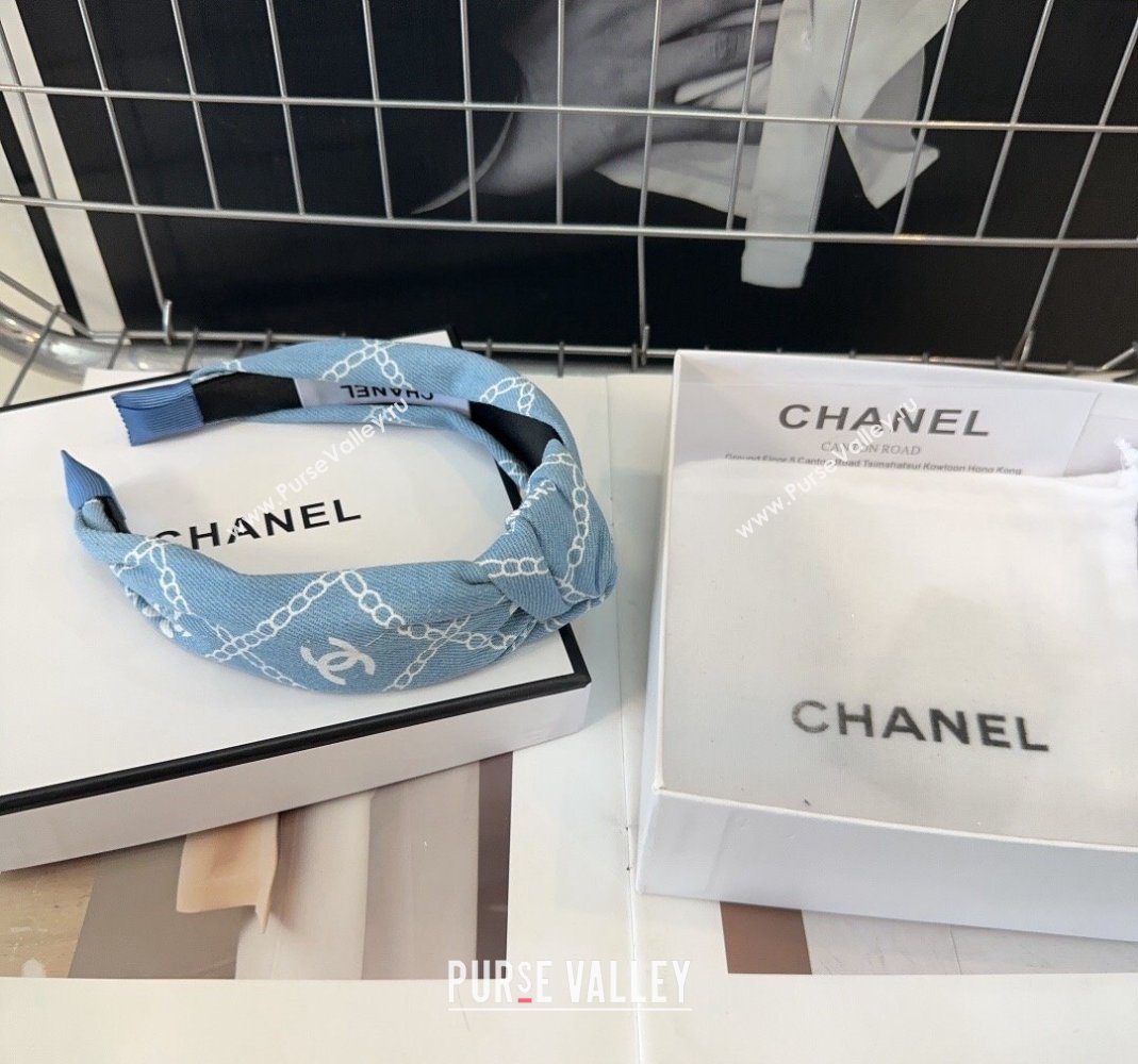 Chanel Light Blue Denim Headband 2024 0514 (XMN-240514018)