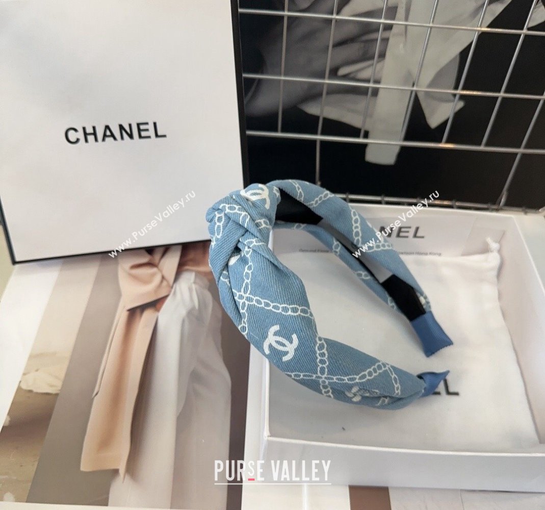 Chanel Light Blue Denim Headband 2024 0514 (XMN-240514018)