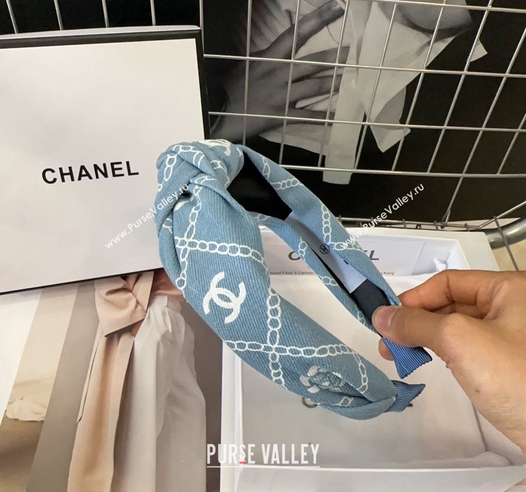 Chanel Light Blue Denim Headband 2024 0514 (XMN-240514018)