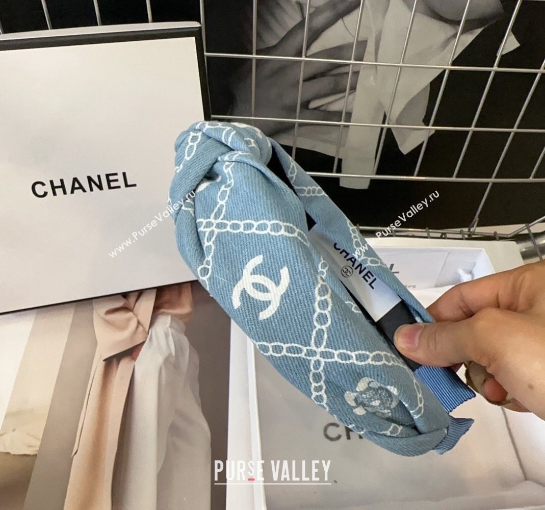 Chanel Light Blue Denim Headband 2024 0514 (XMN-240514018)