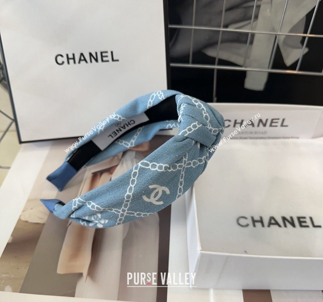 Chanel Light Blue Denim Headband 2024 0514 (XMN-240514018)