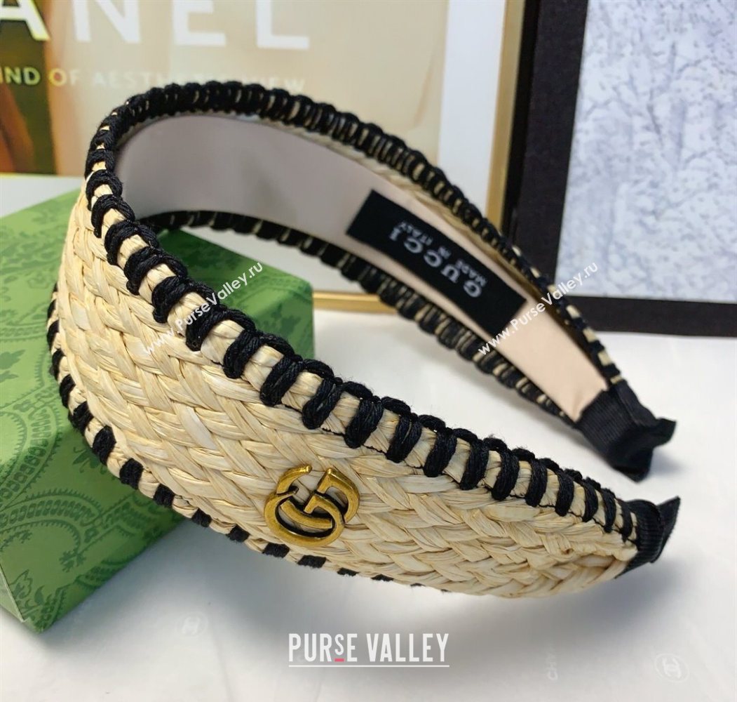 Gucci Straw Headband Beige/Black 2025 0724 (YF-250724009)