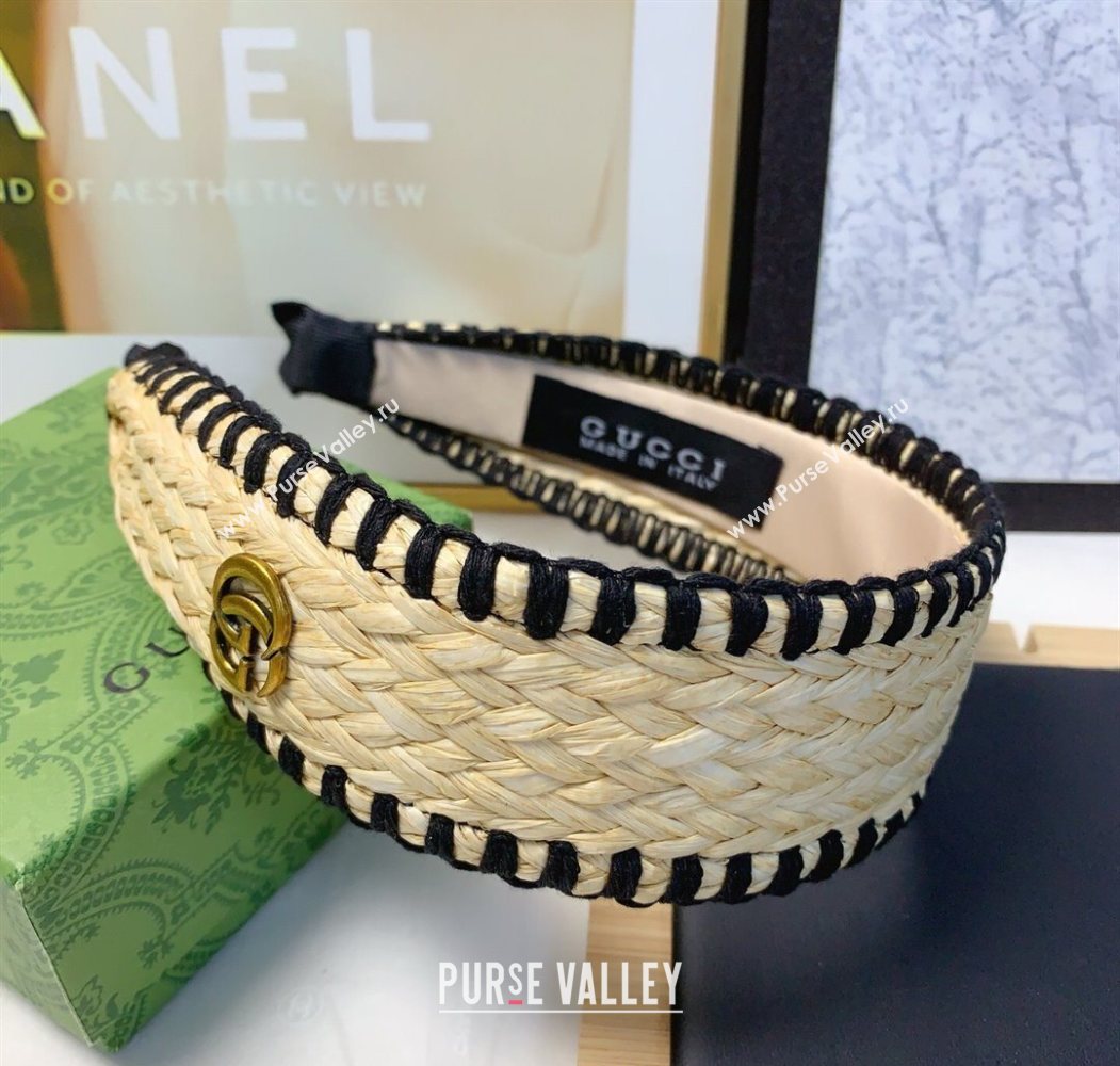 Gucci Straw Headband Beige/Black 2025 0724 (YF-250724009)