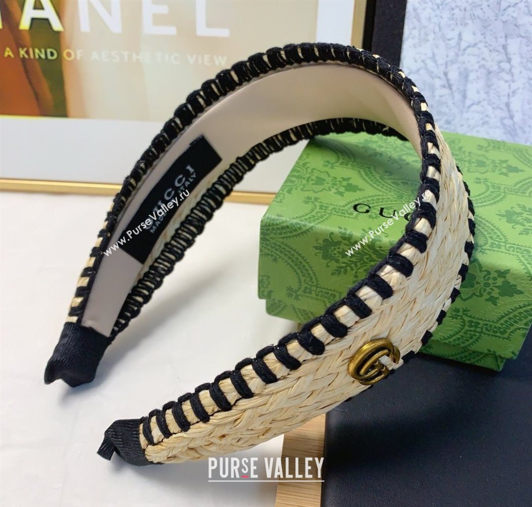 Gucci Straw Headband Beige/Black 2025 0724 (YF-250724009)