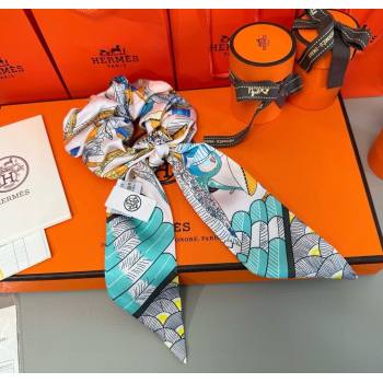 Hermes Tree Twilly Silk Bandeau and Hairring Set Green 2025 0724 (XMN-250724016)