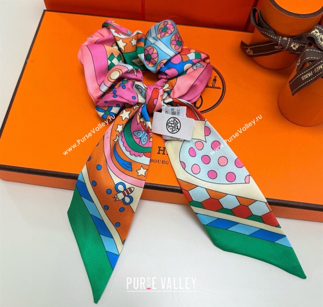 Hermes Forest Twilly Silk Bandeau and Hairring Set Yellow 2025 0724 (XMN-250724018)