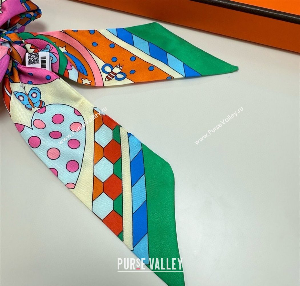 Hermes Forest Twilly Silk Bandeau and Hairring Set Yellow 2025 0724 (XMN-250724018)