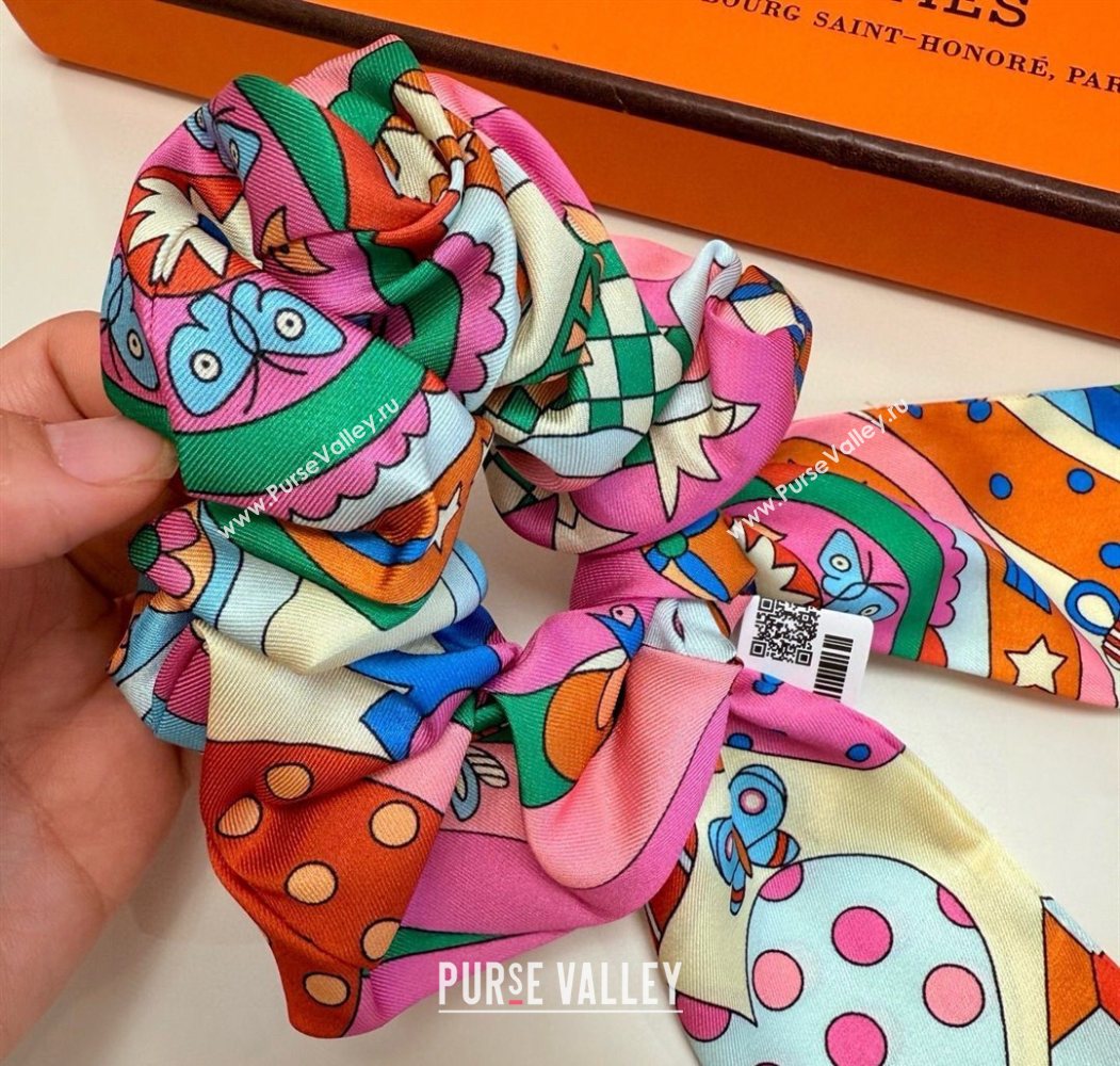 Hermes Forest Twilly Silk Bandeau and Hairring Set Yellow 2025 0724 (XMN-250724018)