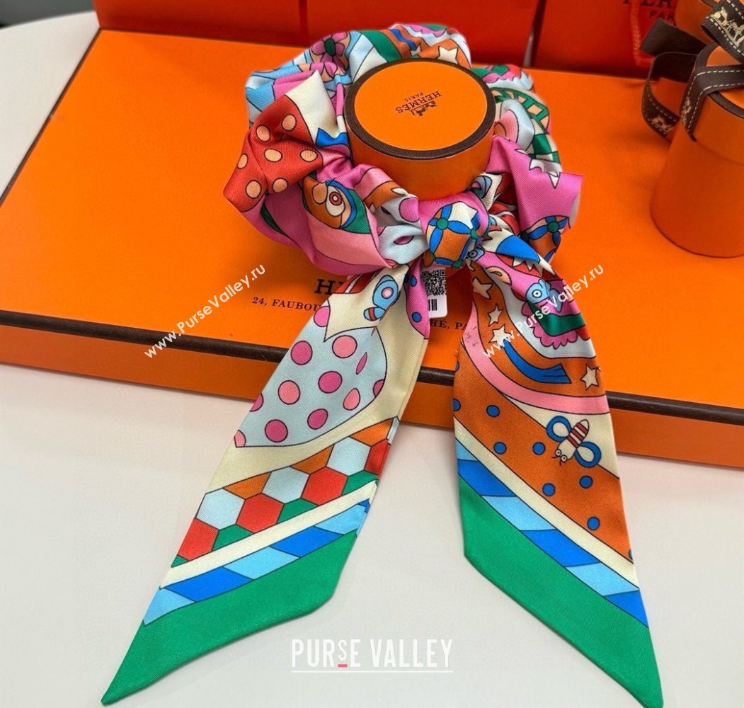 Hermes Forest Twilly Silk Bandeau and Hairring Set Yellow 2025 0724 (XMN-250724018)