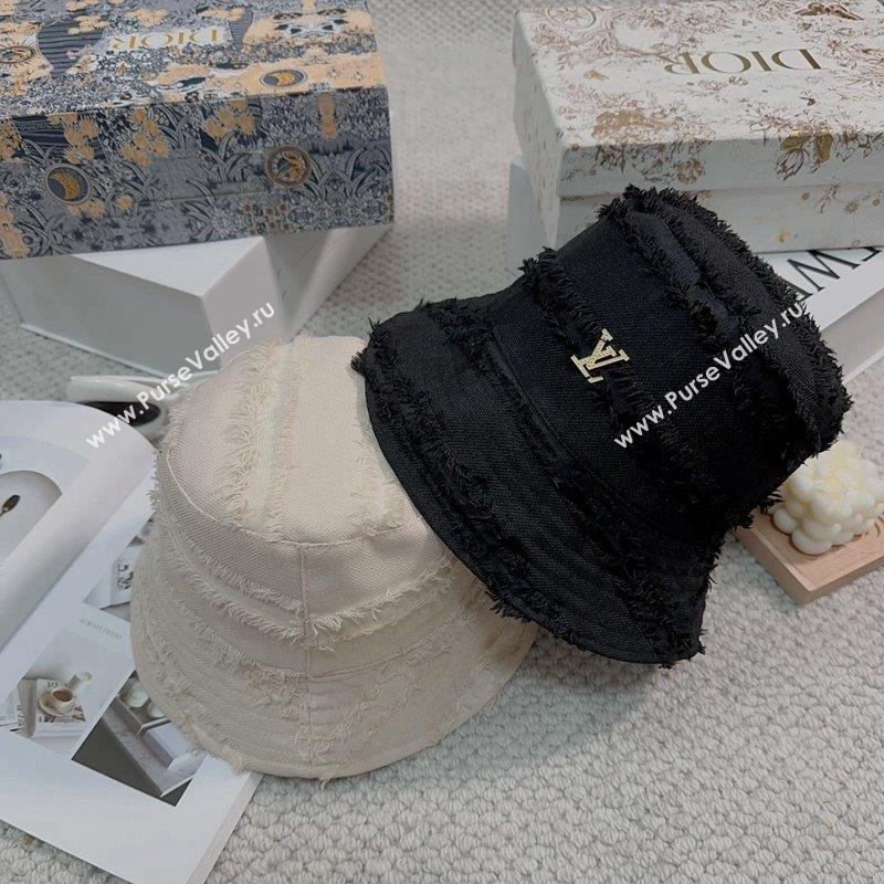 Louis Vuitton Fringe Bucket Hat White/Black 2023 LV09051 (MAO-230905037)