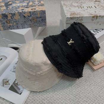 Louis Vuitton Fringe Bucket Hat White/Black 2023 LV09051 (MAO-230905037)