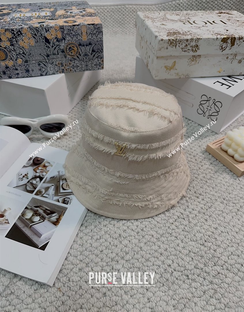 Louis Vuitton Fringe Bucket Hat White/Black 2023 LV09051 (MAO-230905037)