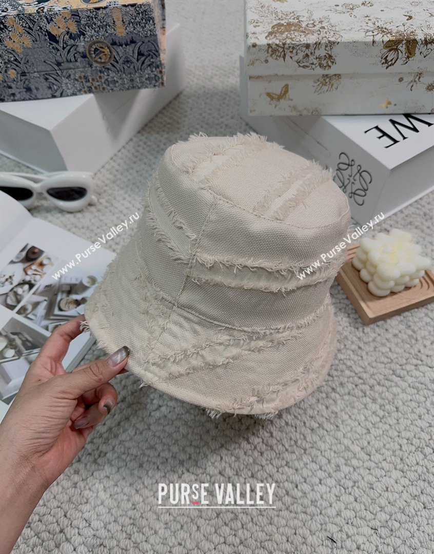 Louis Vuitton Fringe Bucket Hat White/Black 2023 LV09051 (MAO-230905037)