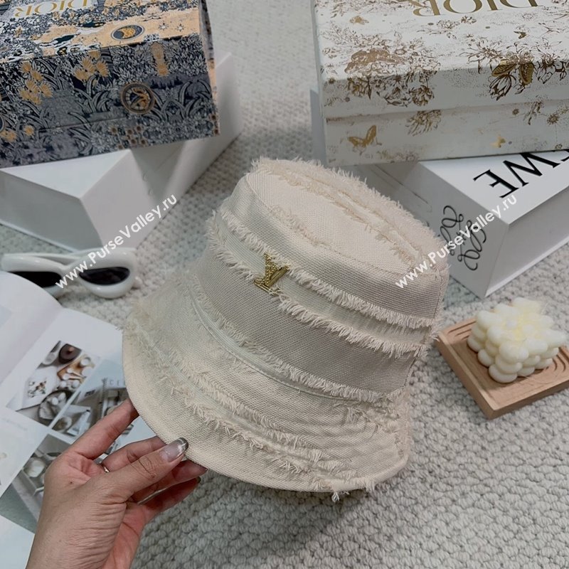Louis Vuitton Fringe Bucket Hat White/Black 2023 LV09051 (MAO-230905037)