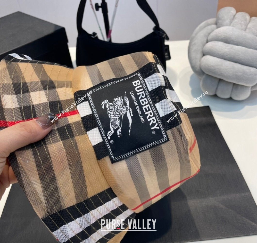Burberry Check Bucket Hat Beige 2023 BR09056 (MAO-230905038)