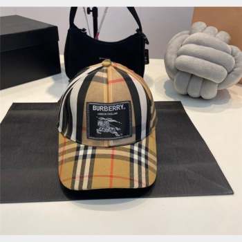Burberry Check Baseball Hat Beige 2023 BR09056 (MAO-230905039)