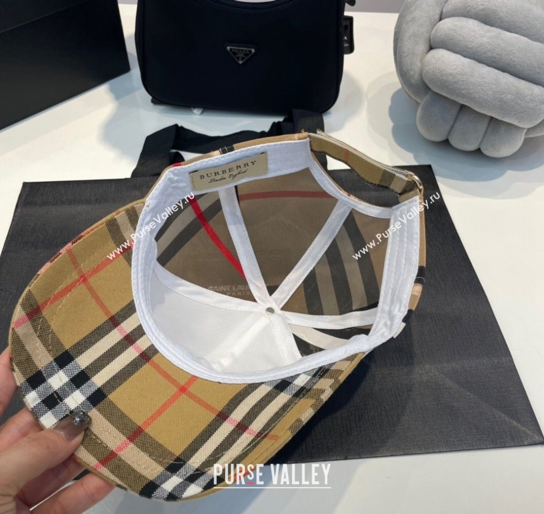Burberry Check Baseball Hat Beige 2023 BR09056 (MAO-230905039)