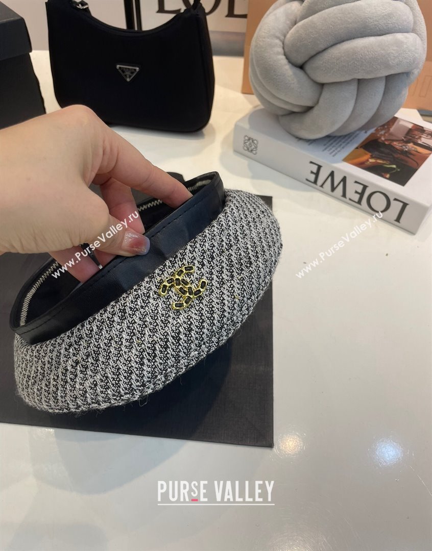Chanel Tweed Beret Hat Grey 2023 CH090503 (MAO-230905040)