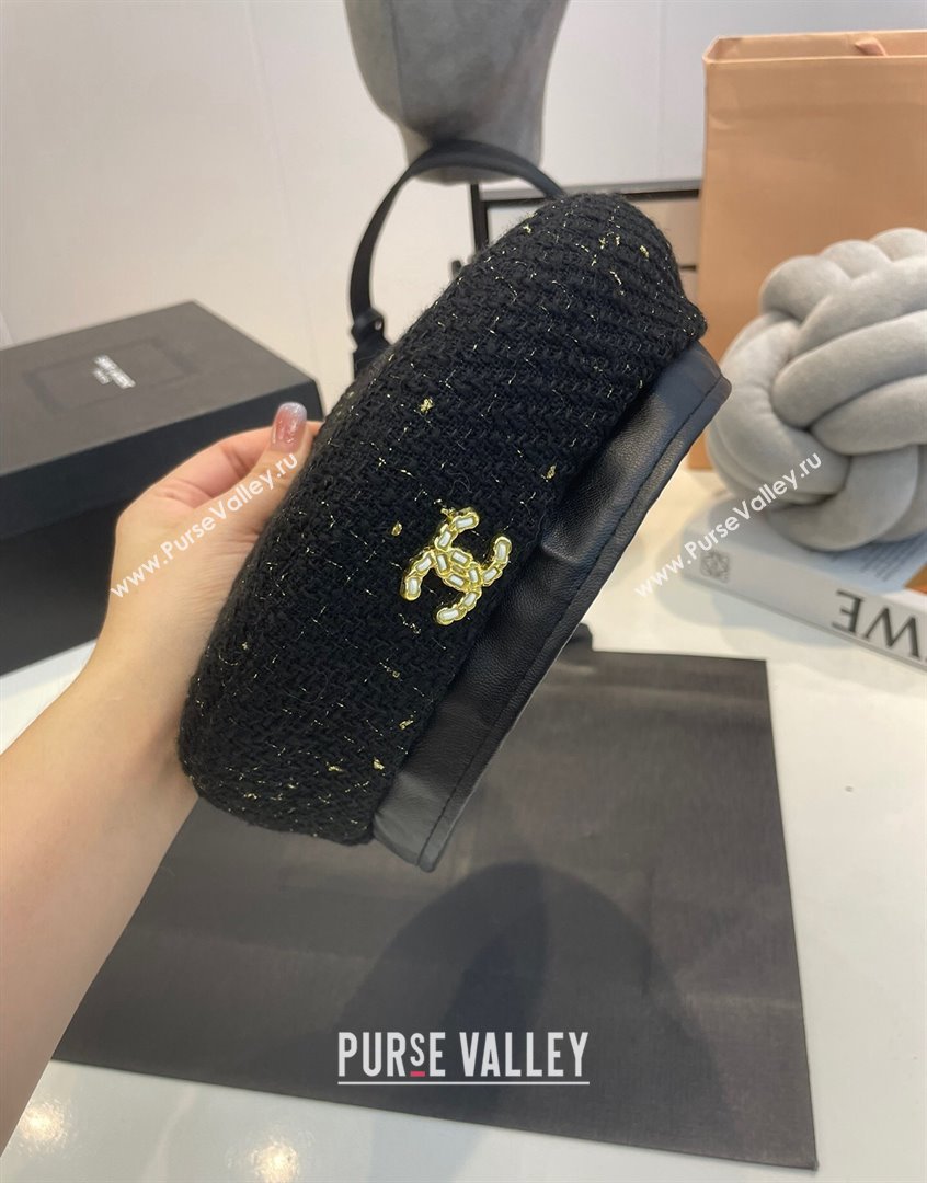 Chanel Tweed Beret Hat Black 2023 CH090503 (MAO-230905041)