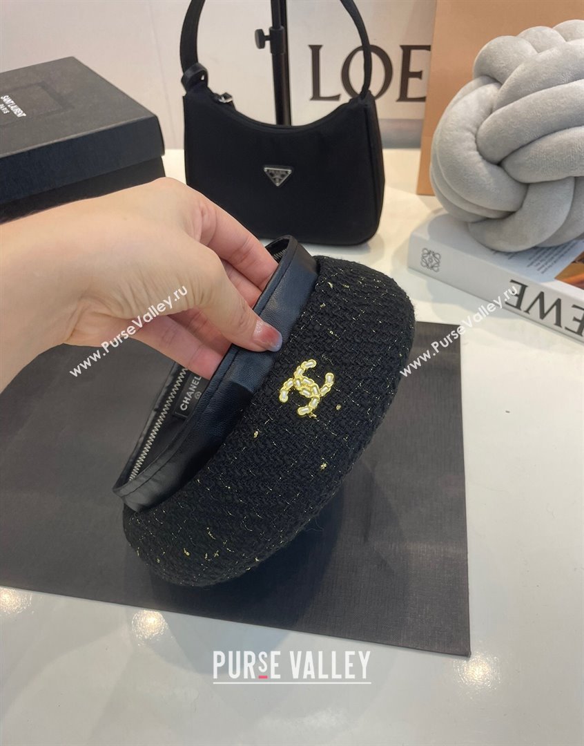 Chanel Tweed Beret Hat Black 2023 CH090503 (MAO-230905041)