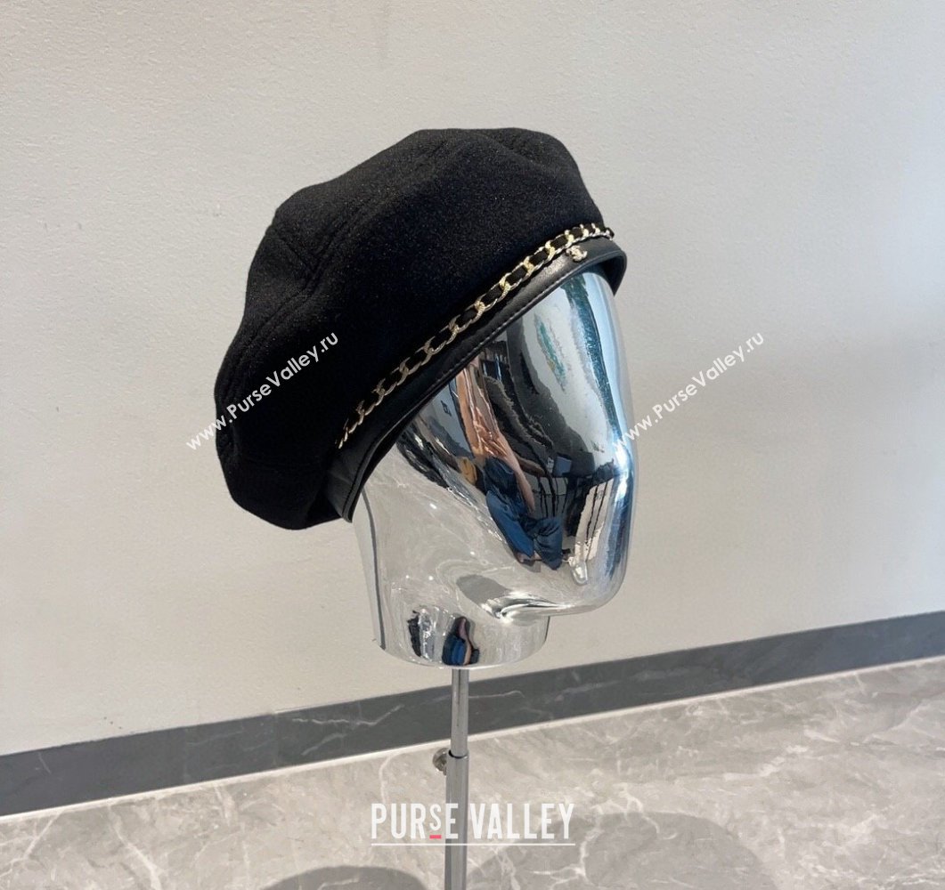 Chanel Chain Beret Hat Black 2023 CH090504 (MAO-230905043)