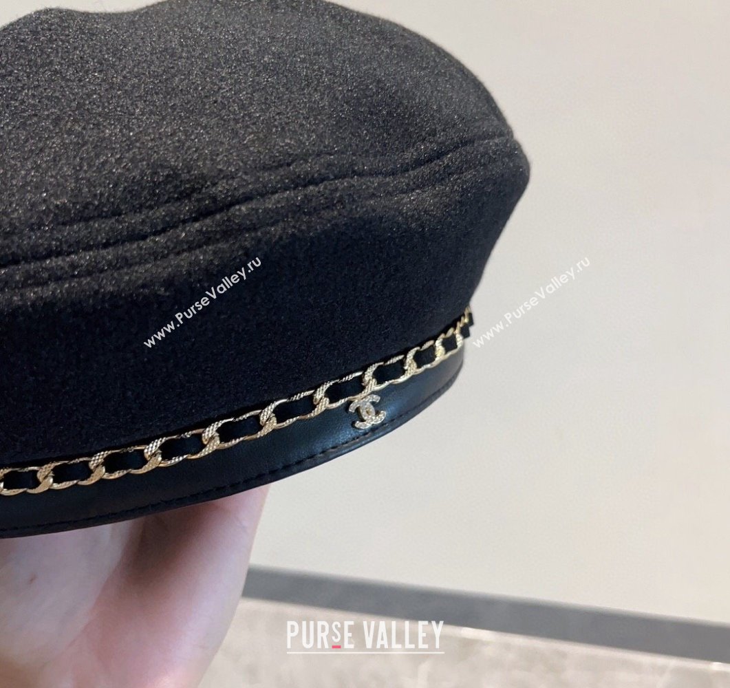 Chanel Chain Beret Hat Black 2023 CH090504 (MAO-230905043)