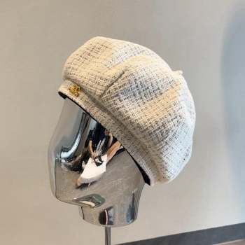 Chanel Tweed Beret Hat White 2023 CH090504 (MAO-230905045)