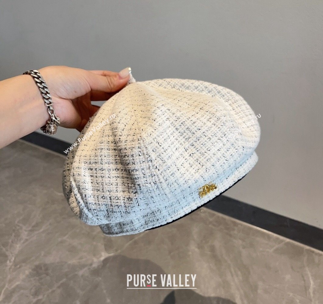 Chanel Tweed Beret Hat White 2023 CH090504 (MAO-230905045)