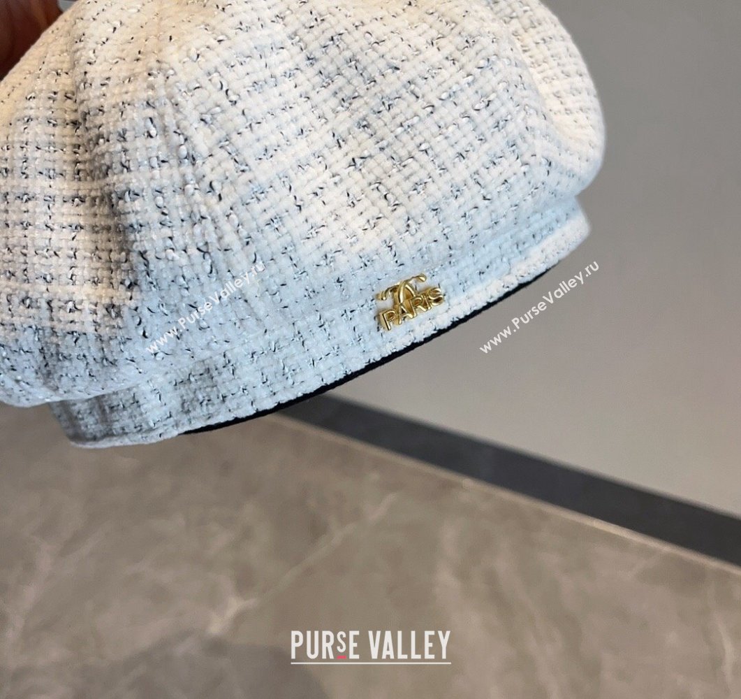 Chanel Tweed Beret Hat White 2023 CH090504 (MAO-230905045)